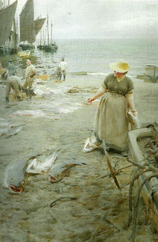 Anders Zorn fiskmarknad i st. ives china oil painting image